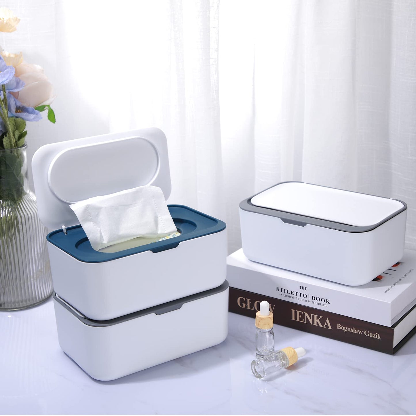 4 Pieces Wipes Dispenser Baby Wipes Case Container Case Wet Wipe Holder With Sealing Design Refillable Baby Wipe Dispenser Easy