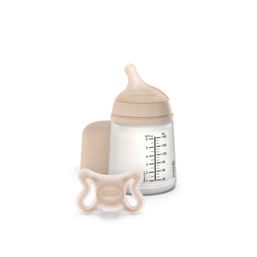 Suavinex Zero Zero Newborn Starter Set Small Anti Colic Baby Bottle + Pacifier, No 1 Spanish Baby Bottle Brand, Minimizes Bottle