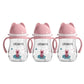 Oberni Toddler Sippy Cup, Tritan Baby Water Bottle With Non-Spill Valve Spout, Removable Handle and Carry Strap, 270ml/12m+/Pink