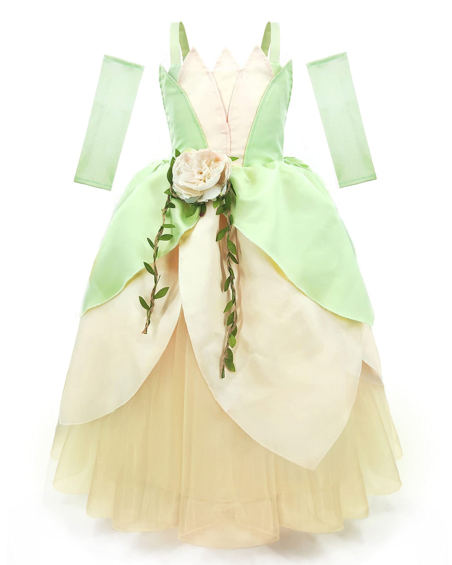 Axaxa Princess Costume For Girls, Tiana Dress, Polyester, Halloween, 4-5Y