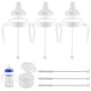 Sippy Cup Soft Spout Conversion Kit for Lansinoh Baby Bottle, Toddler Transition Kit with Silicone Sippy Spout Nipple, Weighted 