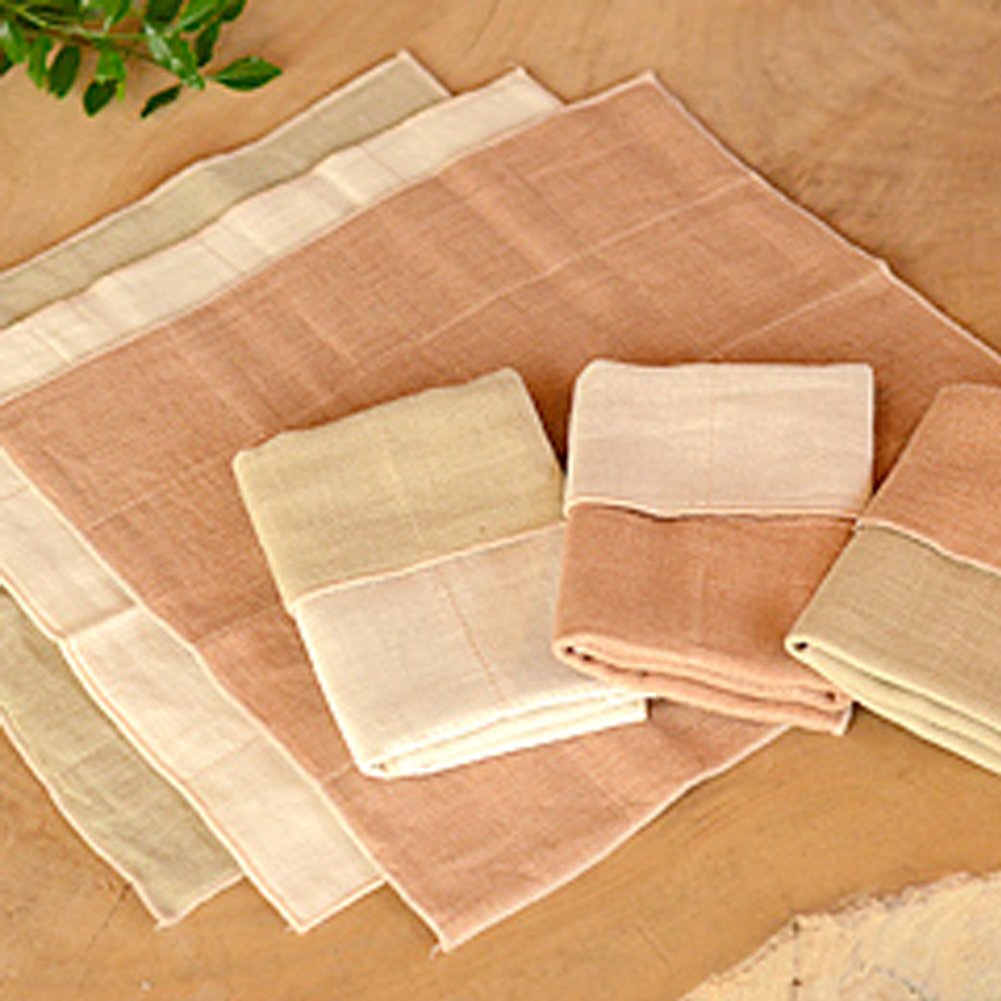 Nawrap Organic Cotton Mini Towel - 4 Ply - 10 X 10 In - Green X Ivory
