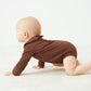 Pureborn Baby Girls Boys Bodysuit Long Sleeve Cotton Peter Pan Collar Romper Spring Fall One-Piece Outfit Sienna 9-12 Months
