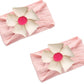 Krylar 2Pcs Baby Headband Soft Nylon Flower Headbands For Girls Stretchy Infant Turban Head Wrap Newborn Baby Hair Accessories T