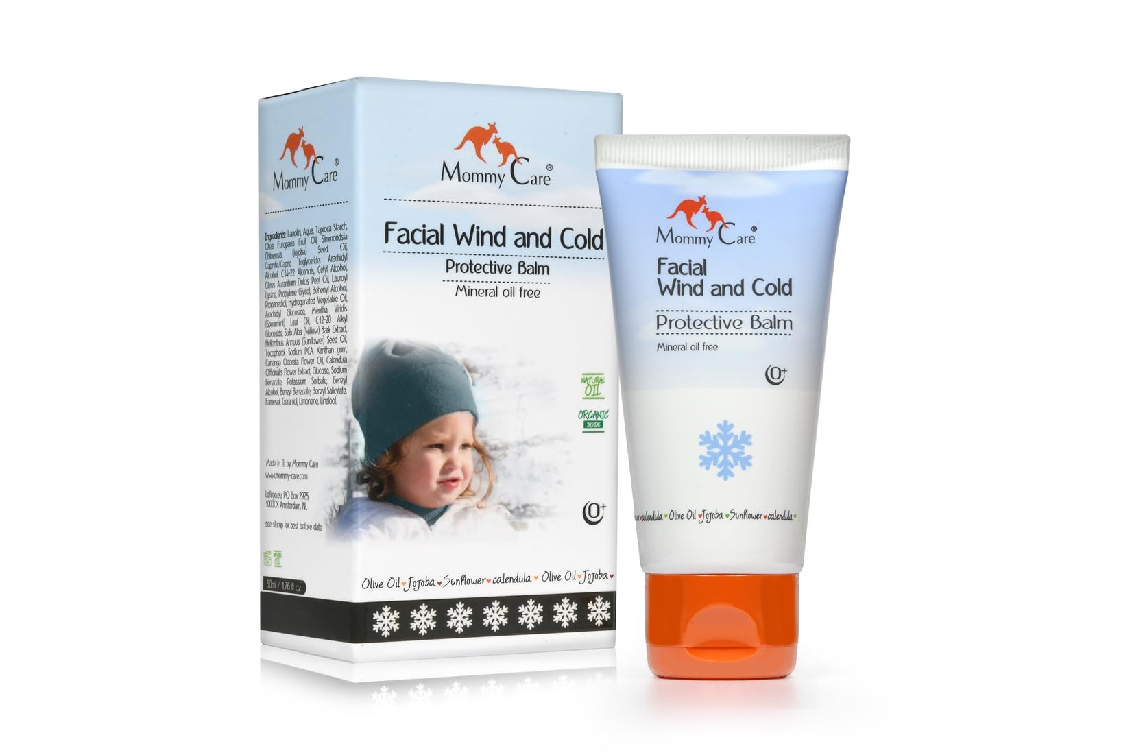 Mommy Care Facial Wind & Cold Protective Balm - Mineral Oil-Free Formula with Calendula, Olive Oil & Jojoba, Soothes & Hydrates 