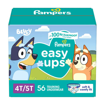 Pampers Training Pants - Easy Ups Boys & Girls Bluey - Size 4T-5T, 56 Count, Childrens Potty Underwear (Packaging May Vary)