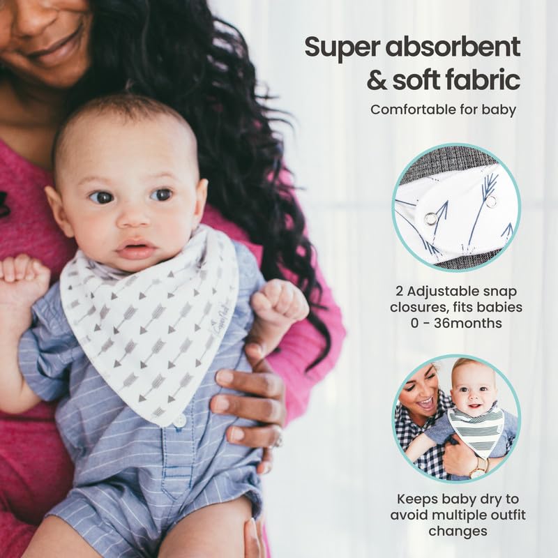 Copper Pearl Baby Bandana Bibs - 6 Pack Soft Cotton Baby Bibs For Drooling And Teething, Absorbent Drool Bibs For Baby Girl, Adj