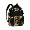Artsadd Custom Name Diaper Bag Mommy Nappy Bags, Personalized Yellow Floral Crown Handbags Large Capacity Multi-Function Nursing