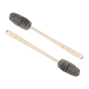 Kuber Industries Pack Of 2 Long Handle Silicone Water Bottle Cleaning Brush | Baby Bottle Cleaning Brushes - Ideal For Feeding B