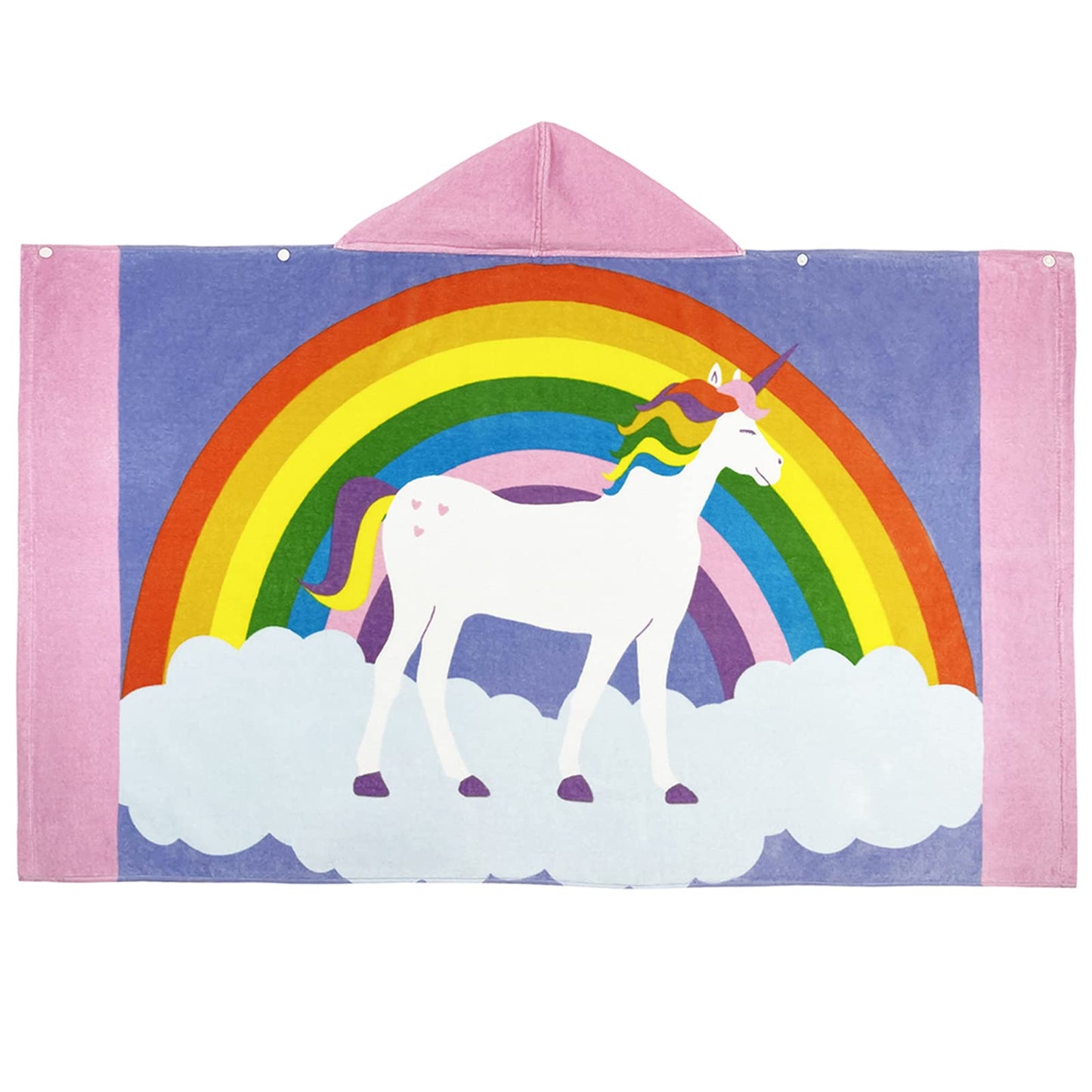 Bangsaur Kids Hooded Beach Towels, 100% Cotton 50X30 Inches Bath Pool Swiming Towel Wrap, Toddlers Girls 3-12 Years Coverup Rain