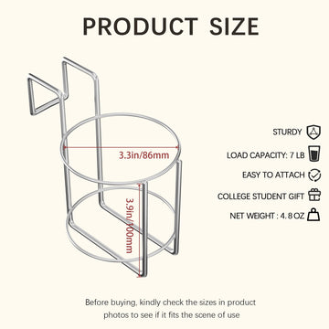 Cup Holder For Bed (Diameter: 3.3In) Drink Holder Water Bottle/Glass Organizer For Wood Dorm Room Bunk Bed Crib, Metal Toddle Be