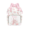 Custom Diaper Bag Backpack for Women, Personalized Name Nursing Mommy Daypack, Diaper Bag for Girls Boys, New Mom Gifts (Castle 