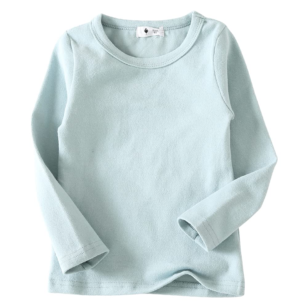 Kisbini Unisex Girls 100% Cotton Long Sleeve T-Shirt Top Tees Grey Blue 12 Month WBBAPB09CFTLLXJ