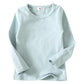 Kisbini Unisex Girls 100% Cotton Long Sleeve T-Shirt Top Tees Grey Blue 12 Months