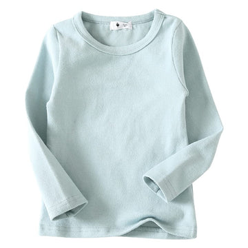 Kisbini Unisex Girls 100% Cotton Long Sleeve T-Shirt Top Tees Grey Blue 12 Months