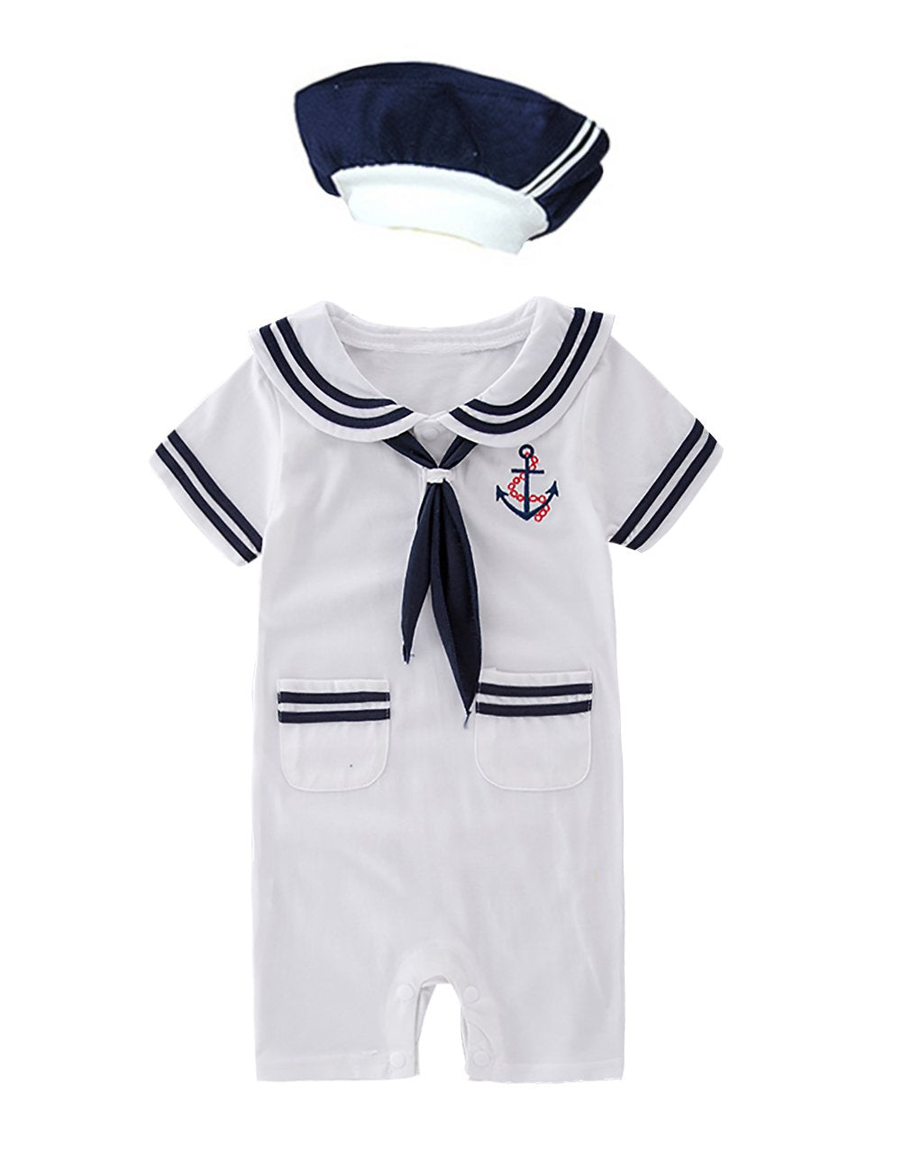 Xm Nyan May'S Baby Toddler Boys Sailor Stripe Romper Marine Navy Romper Outfit – WBBAPB07D7T5CCK