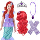 Princess Mermaid Wig Ariel Braid With Princess Tiara Necklace Gloves Not Including Dress Princess Mermaid Ariel Dress Up Hallowe