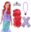 Princess Mermaid Wig Ariel Braid With Princess Tiara Necklace Gloves Not Including Dress Princess Mermaid Ariel Dress Up Hallowe