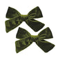 Vintage Velvet Bow Hair Clips for Baby Girl Kids Women Fall Velvet Christmas Hair Bows Barrettes Accessories (2 pcs Olive)