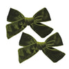 Vintage Velvet Bow Hair Clips for Baby Girl Kids Women Fall Velvet Christmas Hair Bows Barrettes Accessories (2 pcs Olive)