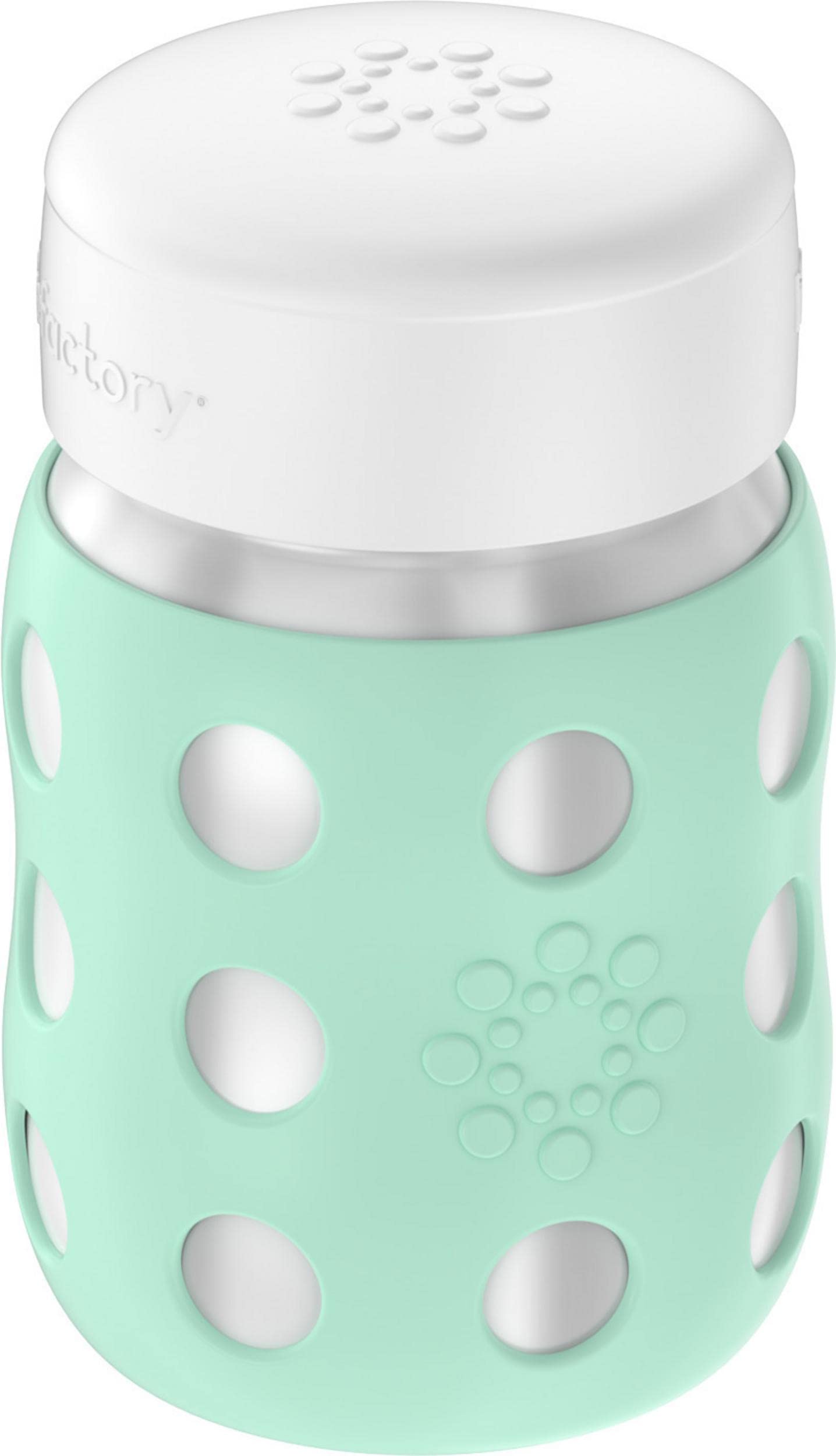 Lifefactory 8-Ounce Stainless-Steel Vacuum-Insulated Wide-Neck Baby Bottle With Flat Cap, Mint (Ls2231Wmi4)