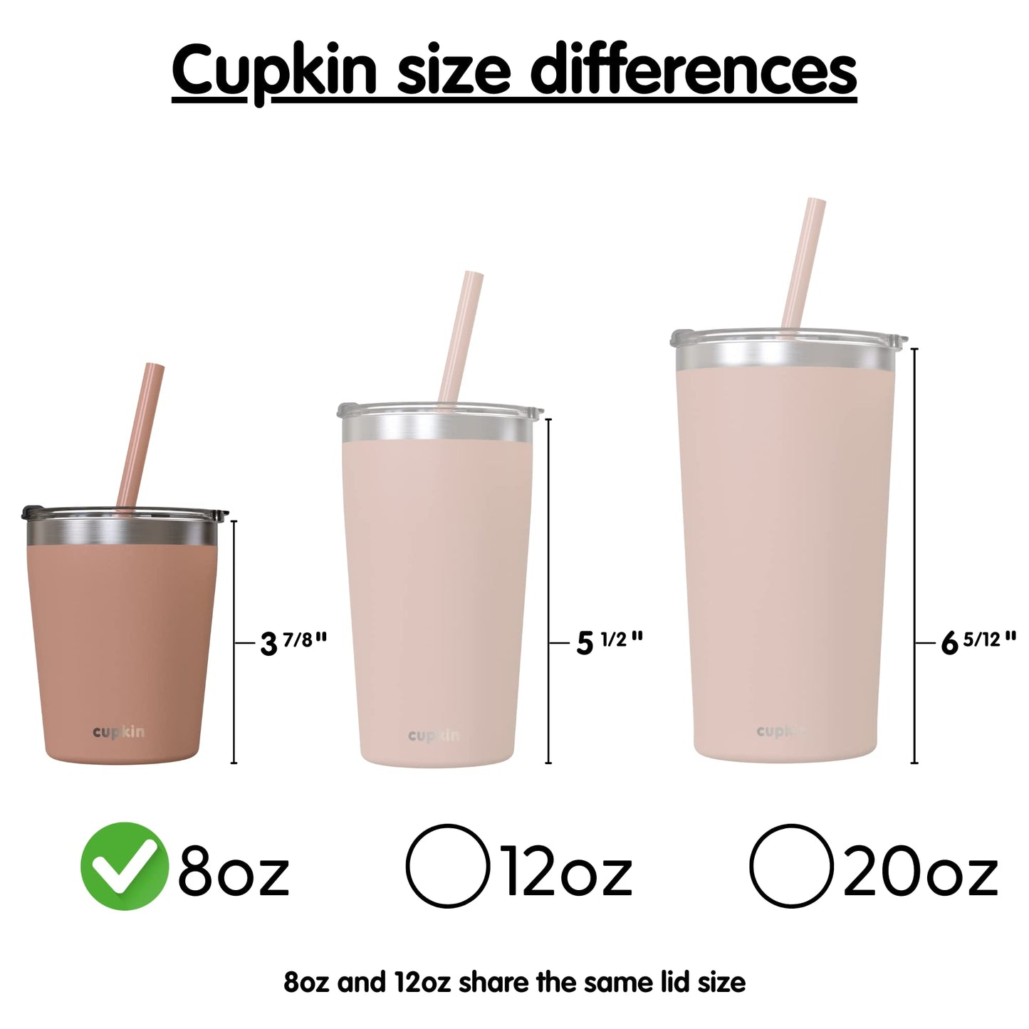 Cupkin Toddler Straw Cup, The Original 8 Oz Stackable Stainless Steel Toddler Cups, Set Of 2 Powder Coated Insulated Kids Straw