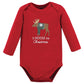 Hudson Baby Unisex Baby Cotton Long-Sleeve Bodysuits, Moose Be Christmas, 0-3 Months