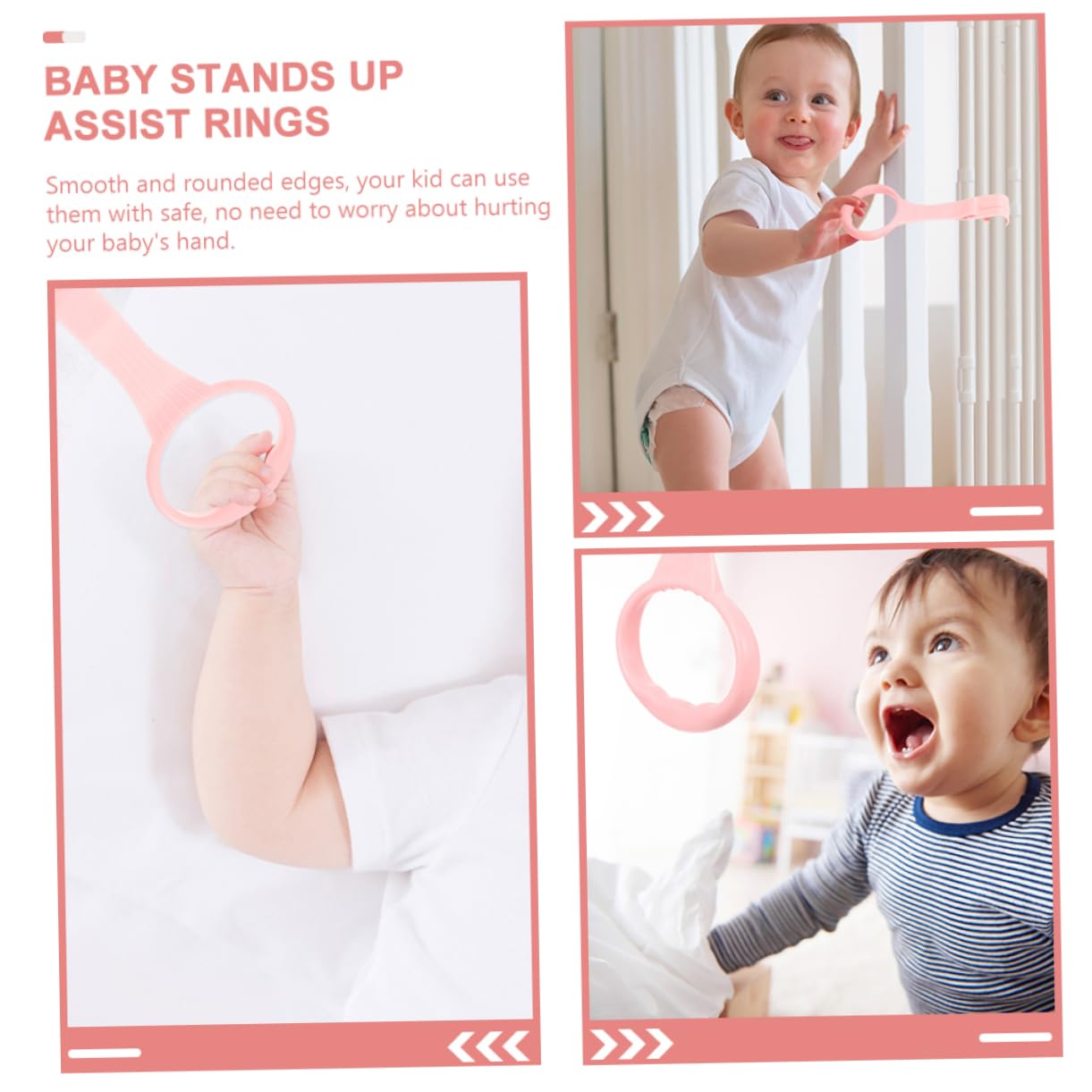 Toddmomy 4Pcs Children'S Bed Pull Ring Nursery Pull Rings Playpen Pull Up Rings Infant Crib Pull Rings Kids Walking Training Too