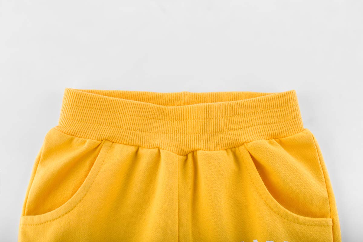 Huaer& Baby Boy'S Summer Shorts 2 Pack (4T, Yellow & Black)