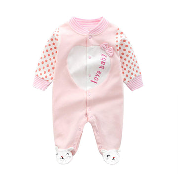 Baby Spring Summer Jacket Coat Loose Skinny One Piece Romper For 3-6 Month Baby Girls Pink Dots