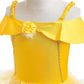 Dressy Daisy Toddler Little Girls' Princess Costume Fancy Dresses Up Halloween Party With Accessories Size 4-5 Gold