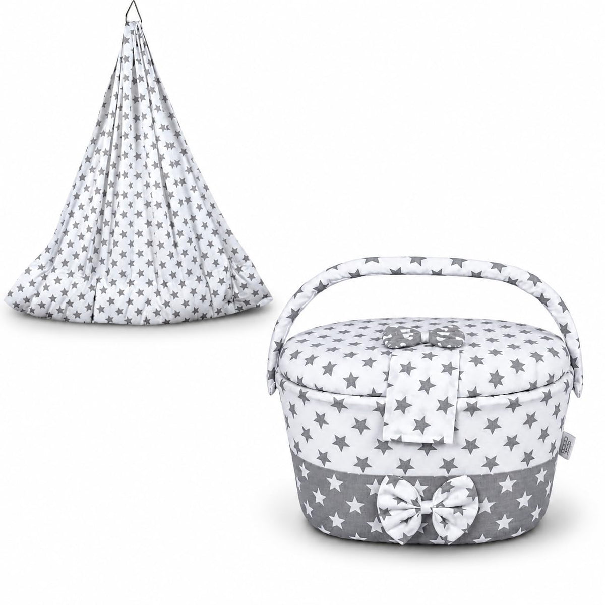 Baby Dress Organiser Diaper Candy and Cradle Combo Set  Ash and White