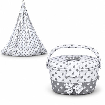 Baby Dress Organiser Diaper Candy and Cradle Combo Set  Ash and White