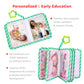 Auvcas Baby Photo Album, Green, 4X6 Inch, Soft Cloth Cover, Holds 4X6 Inch Photos