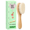Molylove Baby Hair Brush, Wooden Goat Bristles Hair Brush for Newborns & Toddlers, Ideal for Cradle Cap, Perfect Baby Registry G