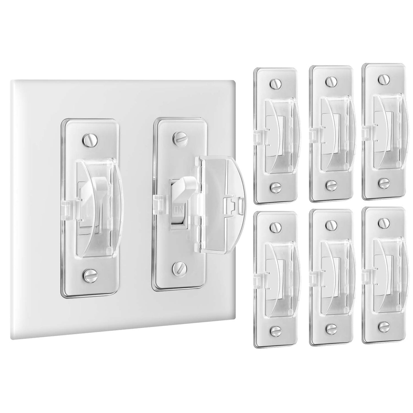 Clear Child Proof Light Switch Cover Guard - 6 Pack
