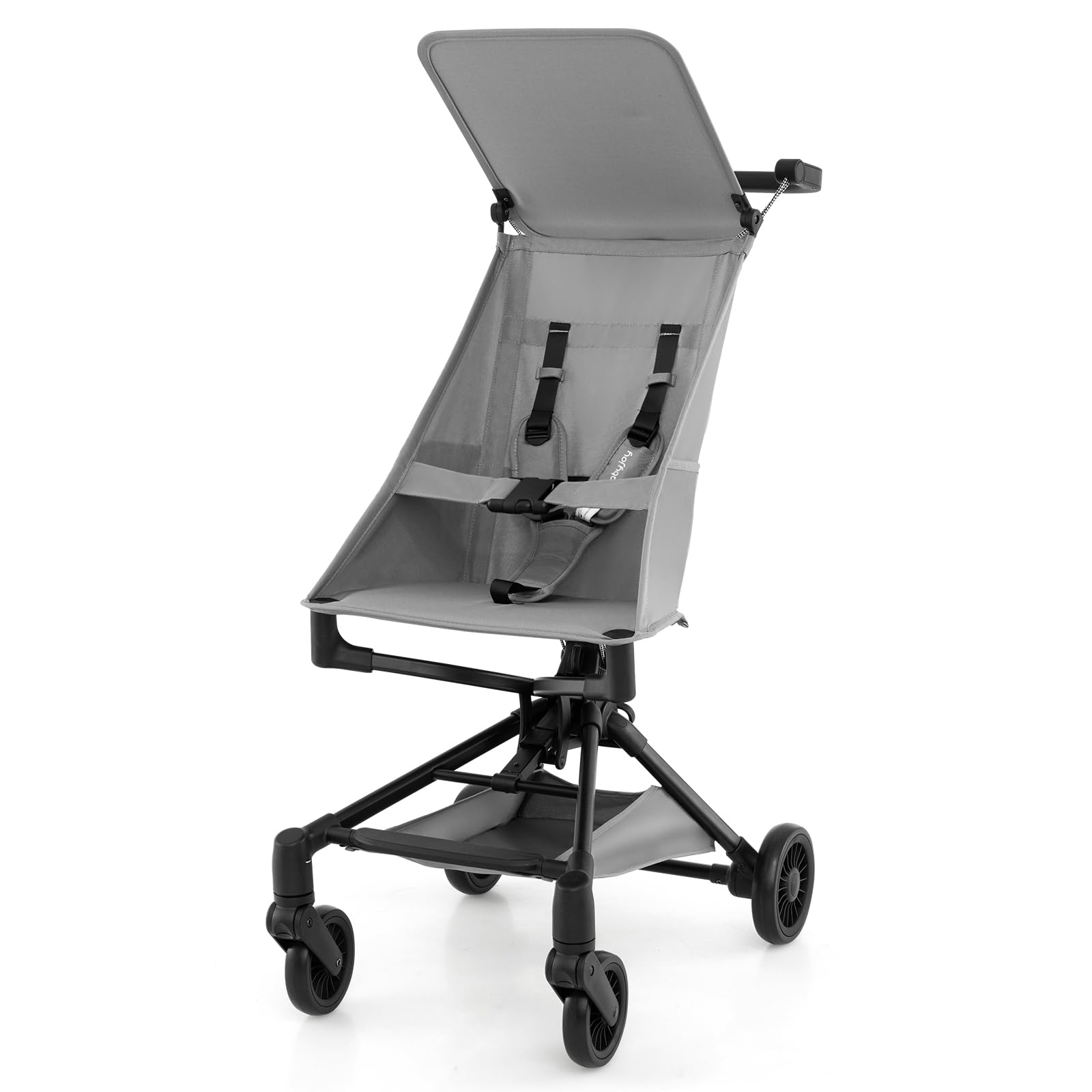 BABY JOY Lightweight Stroller, Compact Travel Stroller for Airplane with Easy One-Hand Fold, Adjustable Canopy, Storage Basket &