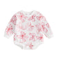 Fiomva Valentines Day Baby Girl Outfit Newborn Bowknot Bubble Romper Infant Oversized Sweatshirt Cute Toddler Bow Clothes (C Bow