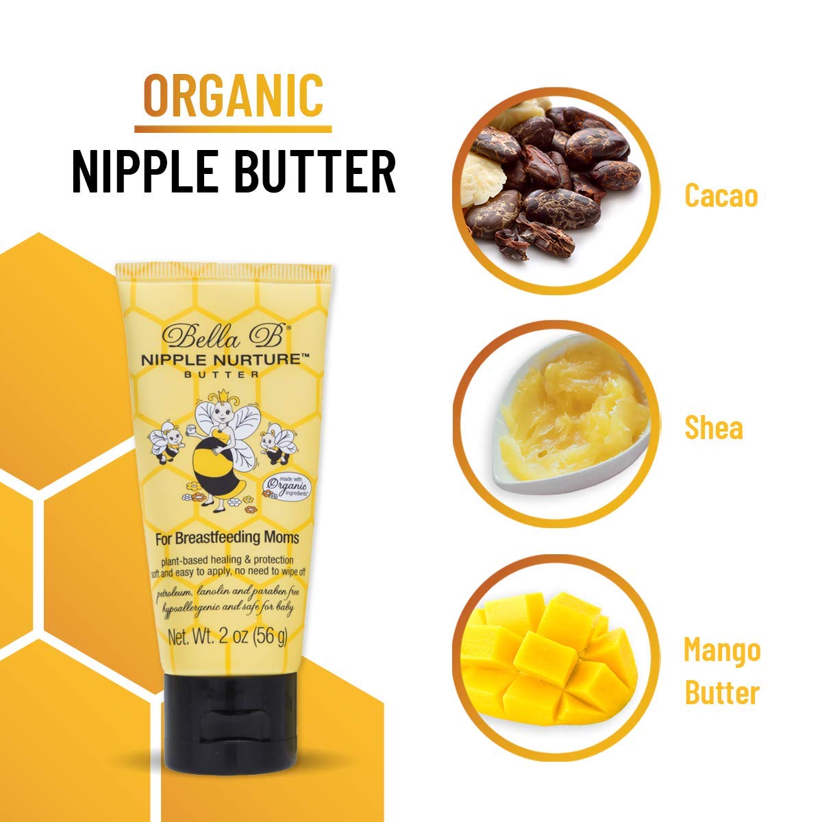 Bella B Gift Set: Nipple Nurture Butter 2Oz And Nipple Nurture Breast Wipes 3-Pack, Gift For Mom, Pregnancy Gift