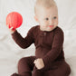 Vaenait Baby Toddler Boys Girls Solid Footie Pajama Cozy Modal Darkbrown 3-6M