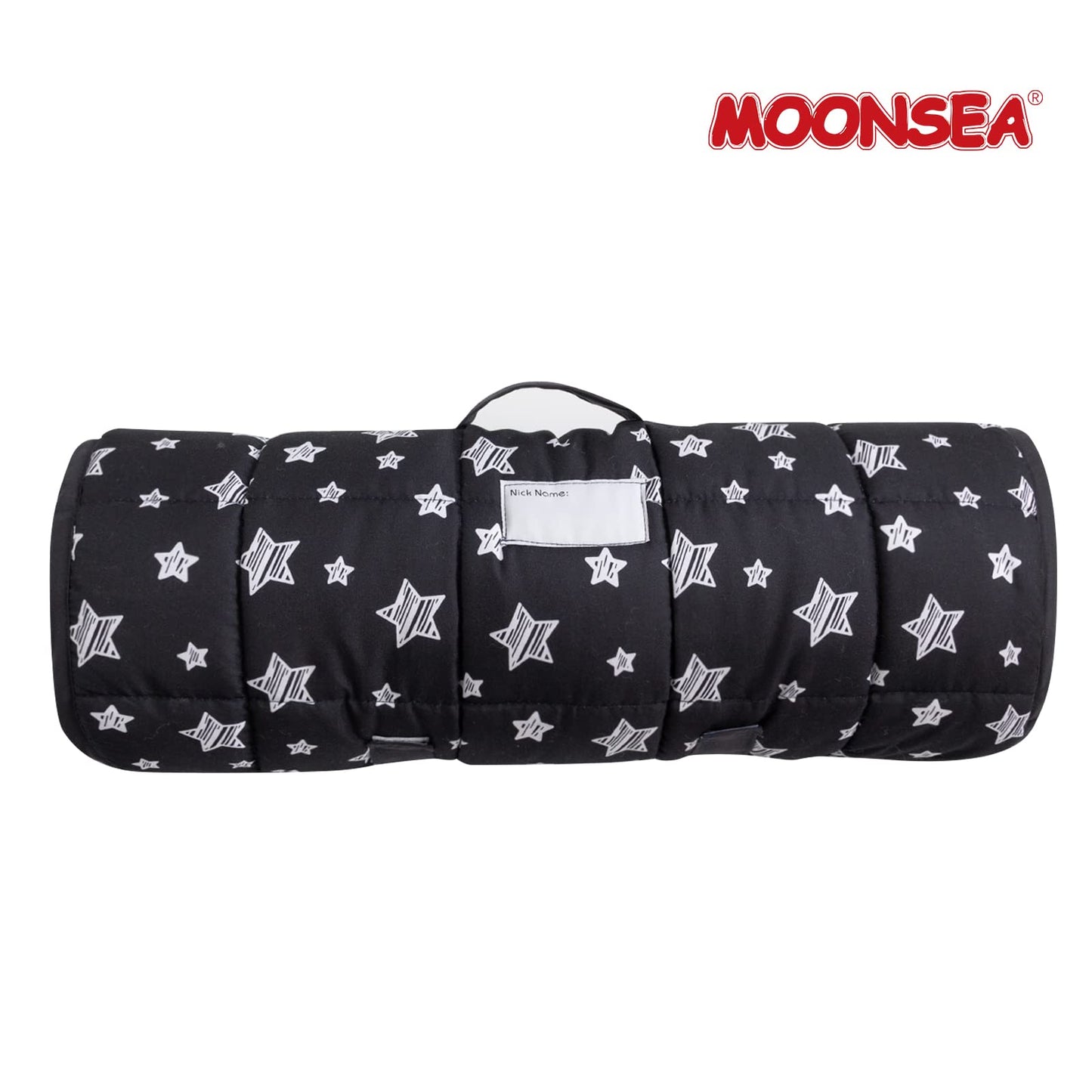 Toddler Sleeping Bag Nap Mat Black With Removable Pillow And Fleece Minky Blanket, Lightweight, Soft Perfect For Kids Preschool,