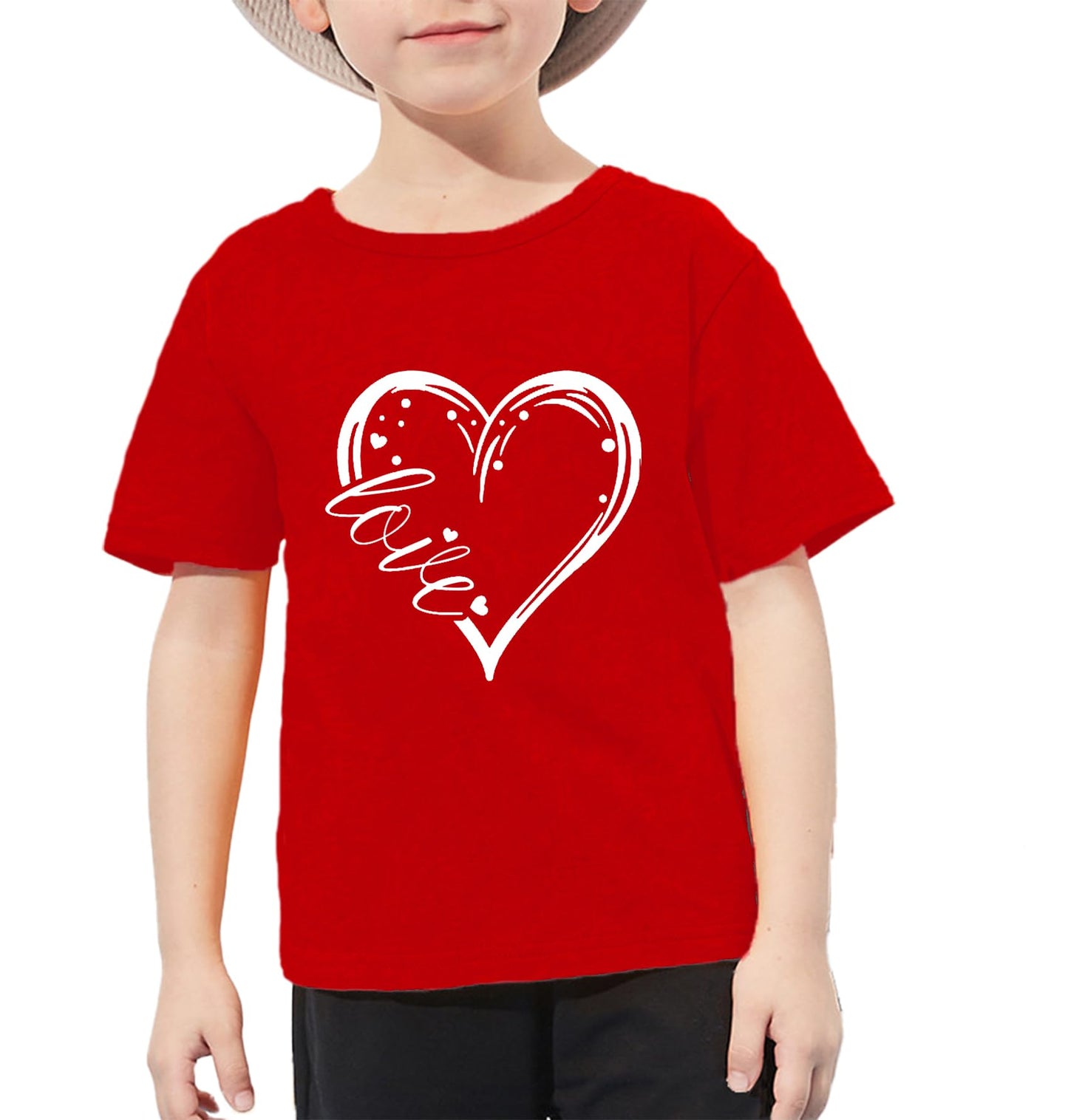 Toddler Valentine'S Day Shirts Boys Girls Cute Love Heart Graphic T-Shirt Casual Short Sleeve Tee Tops