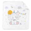 BabyNeeds Baby Blanket, White, Cute Elephant Print, Soft, Newborn Swaddle Wrap for Infants