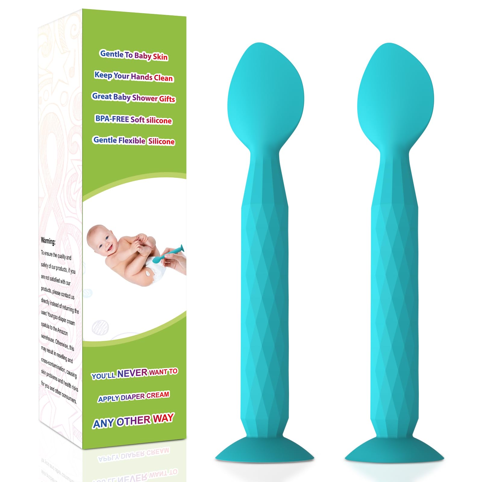 Youngso Diaper Cream Spatula - Diaper Cream Applicator with Suction Cup Base - Hygienic and Easy to Clean -Butt Spatula for Baby