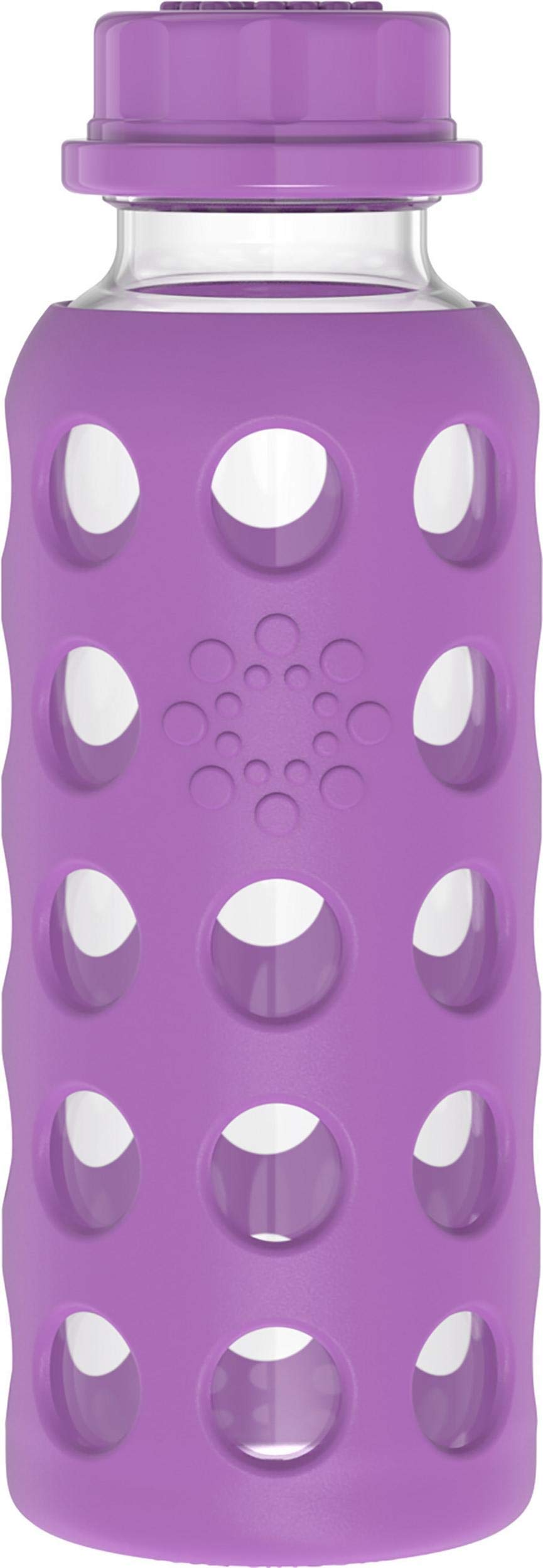 Lifefactory 9-Ounce Bpa-Free Glass Water Bottle With Flat Cap And Silicone Sleev