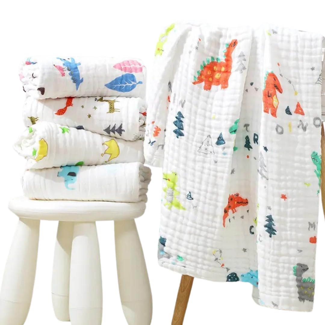TEDDYIFY Muslin Bath Towel for Babies  Ultra Soft & Super Absorbent Cotton Towel for Newborns, Kids, Boys & Girls  Exceptional