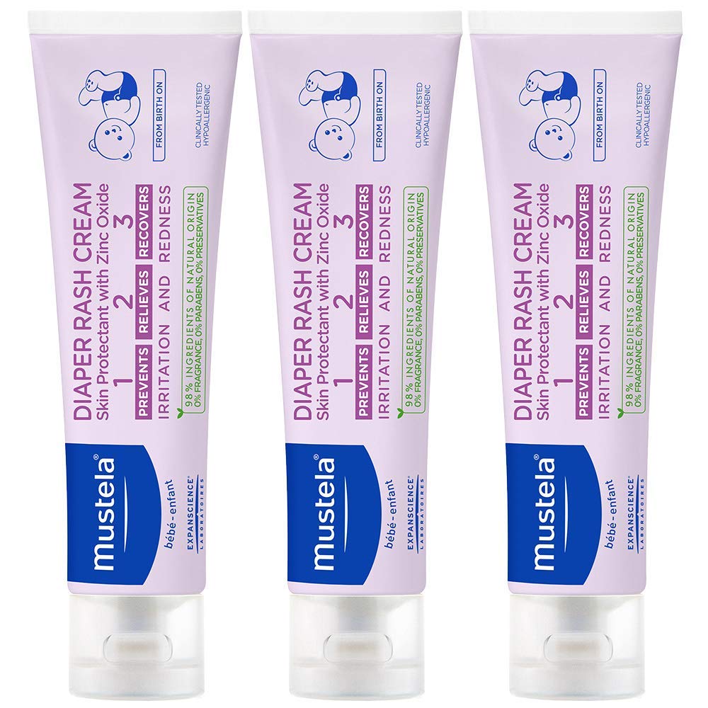 Mustela Baby Diaper Rash Cream 123 - Skin Protectant With Zinc Oxide - Fragrance Free & Paraben Free - With 98% Natural Ingredie