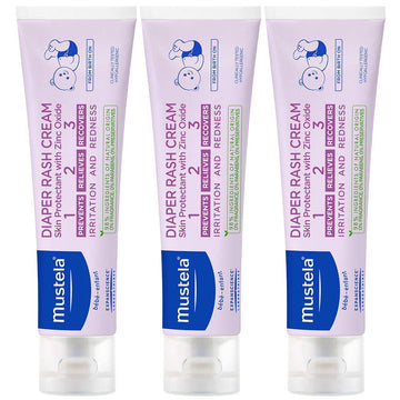 Mustela Baby Diaper Rash Cream 123 - Skin Protectant With Zinc Oxide - Fragrance Free & Paraben Free - With 98% Natural Ingredie