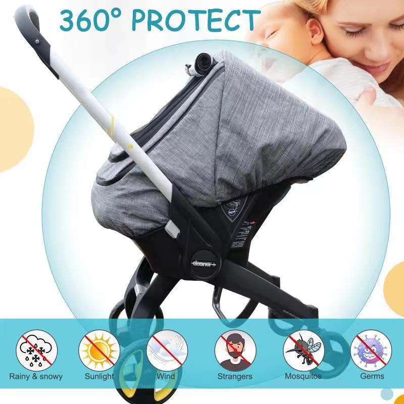 Waterproof Baby Car Seat Cover,Cold Weather Carseat Cover For Babies,Infant Car Seat Cover Canopy For Boy Girls,Windproof Car Se