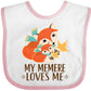 Inktastic My Memere Loves Me Fox Baby Bib White And Pink 2Dbfc